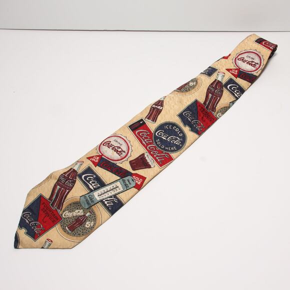 Vintage Coca-Cola Silk Tie 4" x 59" Made in USA - Picture 3 of 4